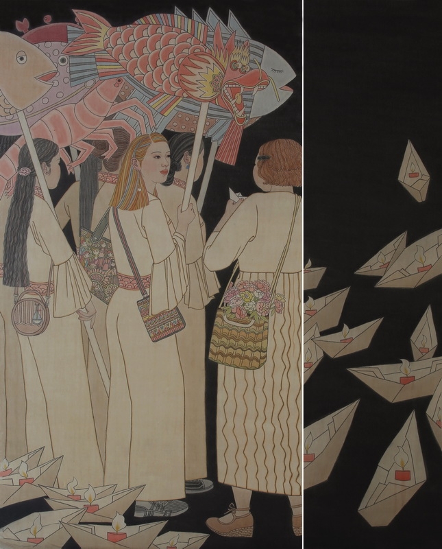 吴金晶 《开渔啦》 200×170cm 中国画.jpg