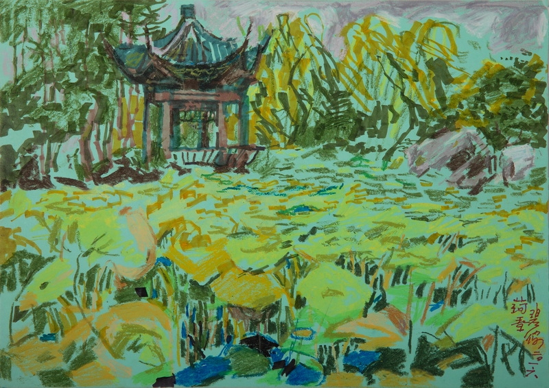 《荷塘夏韵》 江碧波 26×37cm  速写  2016年  宁波美术馆藏.jpg